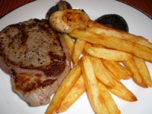 Steak, Chips and Mushrooms