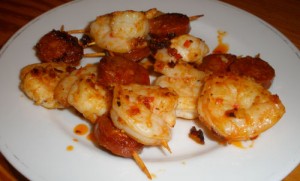 Juicy King Prawn and Chorizo Skewers